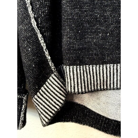 Eileen Fisher Womens Organic Cotton Knit Jacket Full Zip Small Black/Gray - Picture 6 of 8